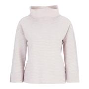 Ribbet Sweatshirt med Shawl Krave