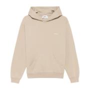 Kontrast Logo Hoodie Beige/Gul