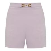 Crepe Stretch Shorts med Gyldne Metal Detaljer