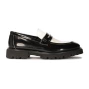 Slip-on tofarvet patentlæder loafers