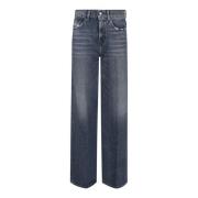 Blå Indigo Wide Leg Jeans