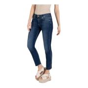 Slim Chic Jeans Mørkeblå Cropped