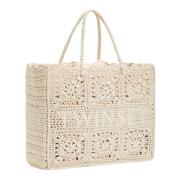 Boheme Hæklet Shopper Taske Beige