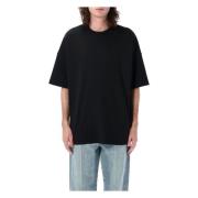 Sort Oversized T-shirt med Rund Hals