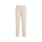 Beige Chino Glencheck Bukser