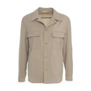 Elegant Beige Uld Overshirt 'John'