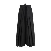 Flowing Wide Leg Pants med Knotted Sash