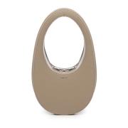 Moderne Oval Mini Taske i Beige