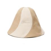 Beige Bomuld Broderet Logo Hat