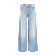 Højtaljede Wide-Leg Jeans med Bæltestropper