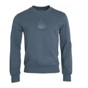 Blå Bomuld Logo Crew Neck Sweater