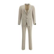 Vesuvio Pinstripe Suit med bred revers og slank silhuet