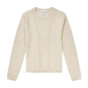 Elegant Knit Sweater med Knapdetalje