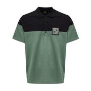 Bicolor kortærmet poloshirt