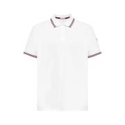 Logo-Patch Polo Shirt, Hvid, Korte Ærmer