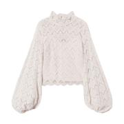 Beige Blonde Bluse Stilfuld Sweater