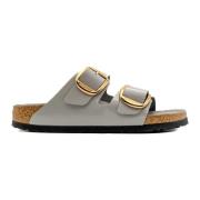 Grå Shine Læder Sandaler Kollektion SS25