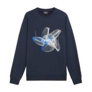 Mid Layers 3D Line Grafisk Crew Neck Sweatshirt