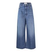 Blå Oversize Lavtaljet Wide Leg Jeans