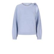 Cut-Out Bow Sweater i Crystal Blue