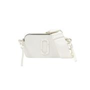 Hvid Snapshot Crossbody Lædertaske