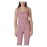 Pink V-Neck Sleeveless Gilet