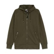 Grøn Fleece Zip-Up Hoodie Sweaters