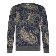 Blå Blomstret Paisley Sweatshirt