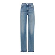 5-lomme straight leg bukser i indigo denim