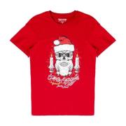 Herre Rød Print T-shirt