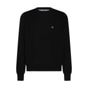 Sort Bomuld Striktrøje Sweater