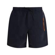 Navy Mitch Shorts med elastisk talje