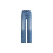 Højtaljede Straight-Leg Jeans med Fem-Lomme Design