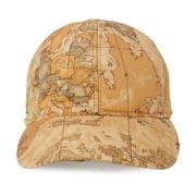 Beige World Map Cotton Cap