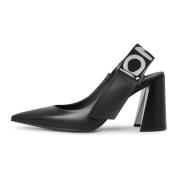 Blokhælede slingback-pumps Jimena - Sort