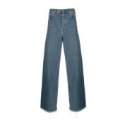 Denim Jeans med Frynsefinish