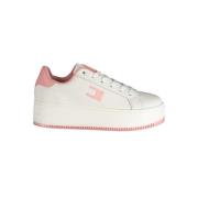 Rosa Polyester Sneaker med Logo Print