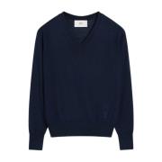 Navy Blue V-Neck Sweater