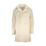 Elegant hvid shearling jakke