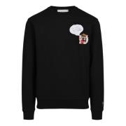 Klassisk regular fit sort crewneck sweatshirt med Looney Tunes detalje