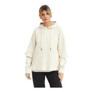 Beige Oversize Hoodie med præget logo