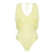 Gul V-hals Bodysuit