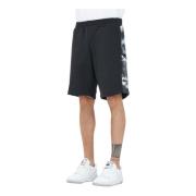 Sorte sporty shorts med kontrastbånd