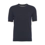 Blå Crew Neck T-Shirt Stilfuld Casual