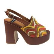 Brune kile sandaler med multicolor rem