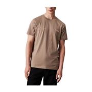 Beige Bomuld Kortærmet T-Shirt