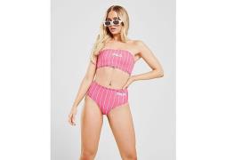Fila Stripe High Waist Bikini Bottoms - Pink - Womens