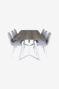 Spisegruppe Marina med 6 spisebordsstole Polar