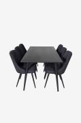 Spisegruppe Dipp med 6 spisebordsstole Velvet Deluxe