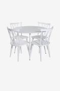 Spisegruppe Plaza med 4 spisebordsstole Mariette